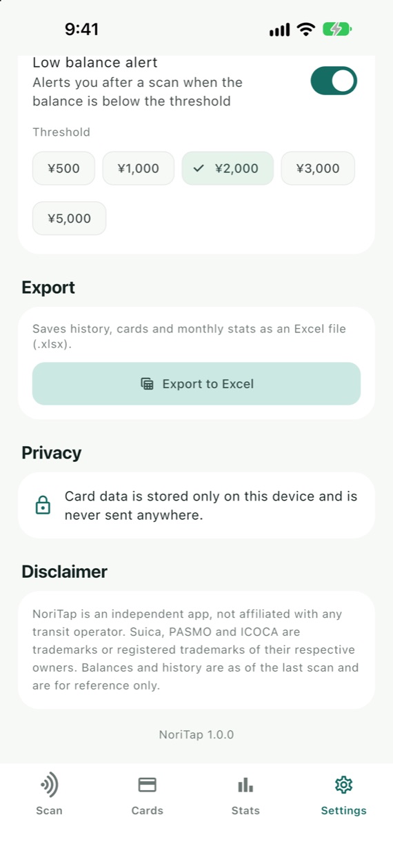 Export to Excel